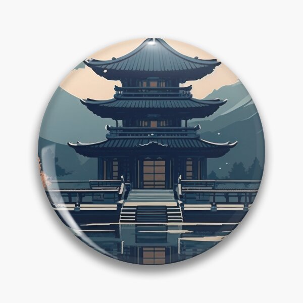 Item preview, Pagoda Landscape At Night designed and sold by WildWho.