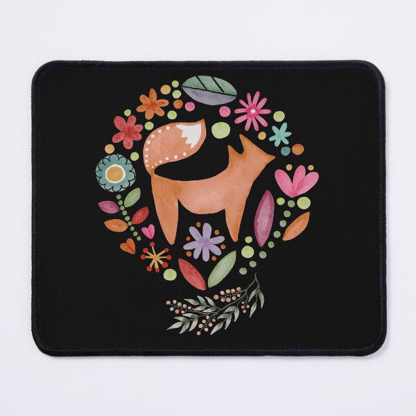 Item preview, Decorative Watercolor Fox And Flowers Circle Colorful Design designed and sold by EarthArtDesigns.