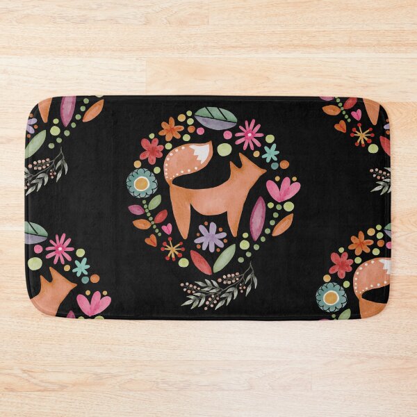 Item preview, Decorative Watercolor Fox And Flowers Circle Colorful Design designed and sold by EarthArtDesigns.