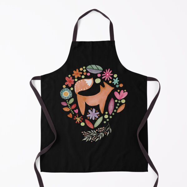 Artikelvorschau, Dekorativer Aquarell-Fuchs und Blumen kreisen buntes Design ein entworfen und verkauft von EarthArtDesigns.