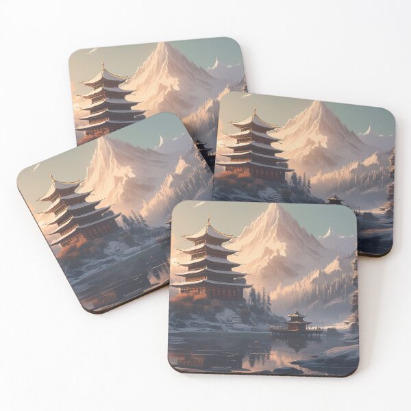 Item preview, Tranquil Pagoda At Dawn designed and sold by WildWho.