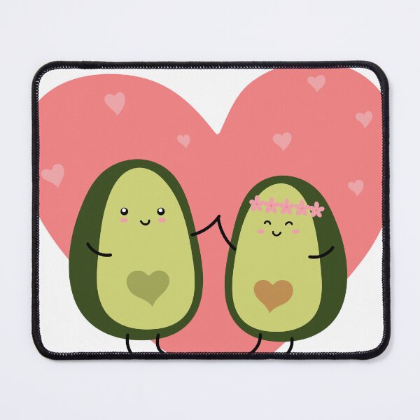 Item preview, A couple of cartoon avocados, Valentine's day greeting card. Love avocado with heart vector illustration. designed and sold by Denisse diseno.