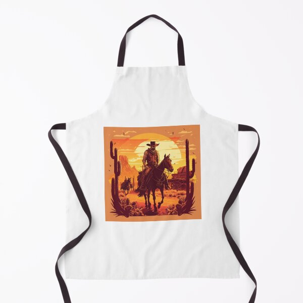Item preview, Sunset Wild West Cowboy on a horse Western Desert Cactus T-shirt and sticker gift gifts designed and sold by Kacproshop.