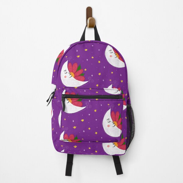 Item preview, Moon with red flower on purple background designed and sold by Denisse diseno.