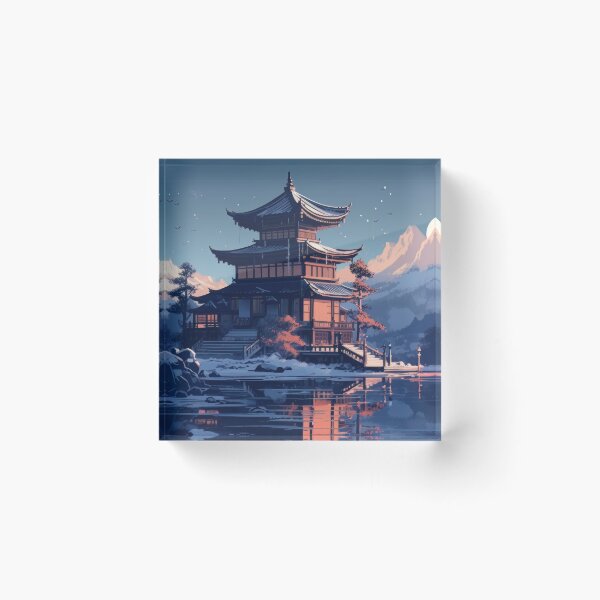 Item preview, Sunset Over The Pagoda designed and sold by WildWho.