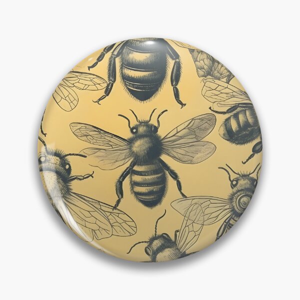Item preview, Vintage Retro Flower Bees Pattern designed and sold by PatternBestFan.