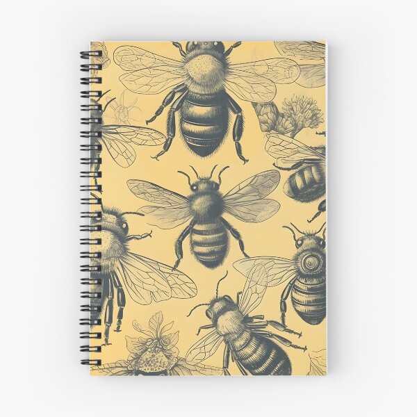 Item preview, Vintage Retro Flower Bees Pattern designed and sold by PatternBestFan.