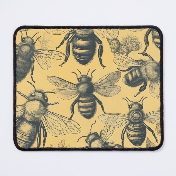 Item preview, Vintage Retro Flower Bees Pattern designed and sold by PatternBestFan.