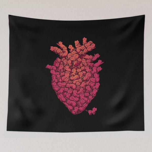 Item preview, I Love Cat Heart Viva Magenta by Tobe Fonseca designed and sold by Tobe Fonseca®.