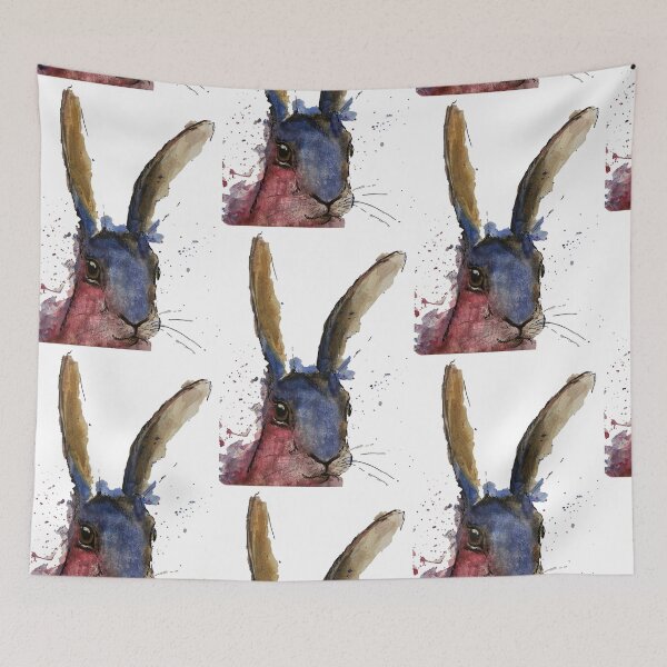 Item preview, colourful watercolour hare  designed and sold by TheoParsons.