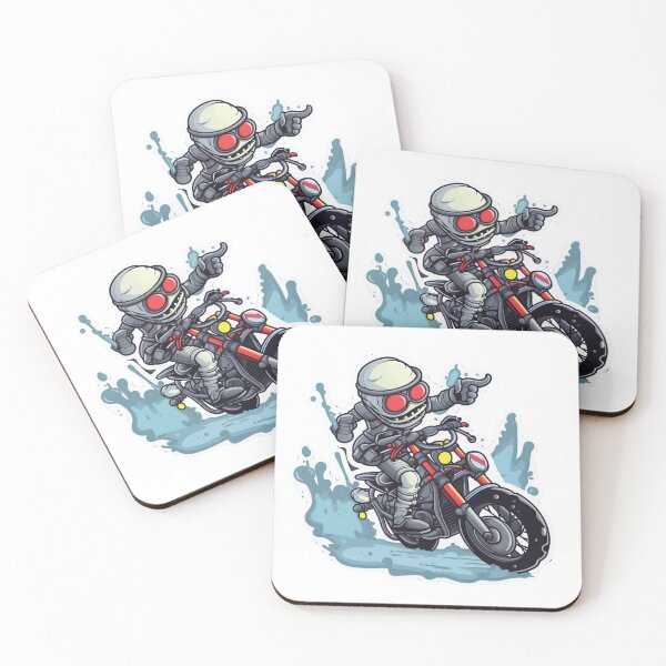 Item preview, Cartoon Skeleton Biker with style and speed designed and sold by brainydkidstore.