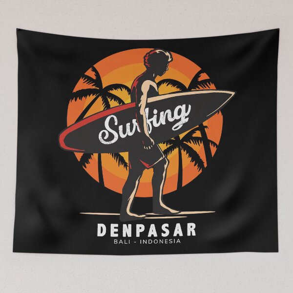 Item preview, Surfing Bali designed and sold by SunsetFootsteps.