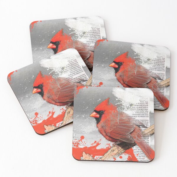Item preview, Cardinal Painting of Bird Home Decor Red Bird Wall Art designed and sold by iPaint Airbrush Studio.