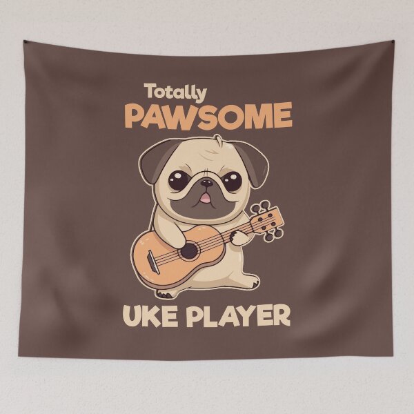 Item preview, Totally Pawsome Uke Player Pug Dog Funny Pun designed and sold by JackCurtis1991.