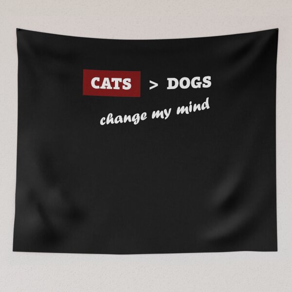 Item preview, CATS vs DOGS Pet Rivalry Shirt, Cats Netter Than Dogs Change My Mind Tee for Cat Lovers, Controversial Pet T-Shirt for Cat Owners/Parents designed and sold by CanOpnrsNation.