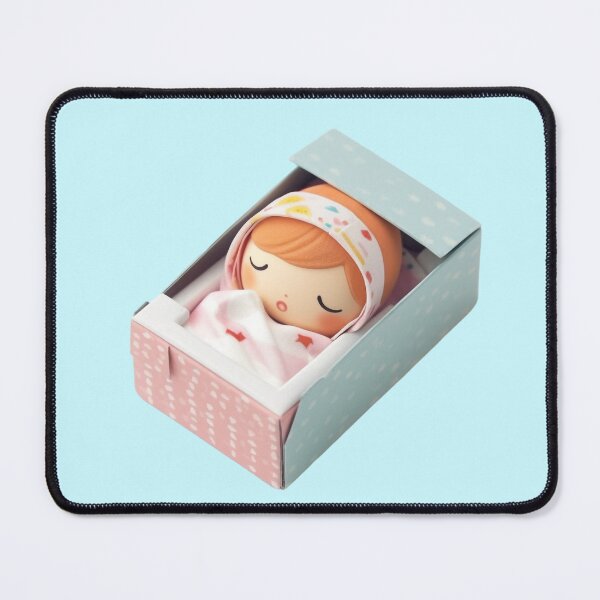 Item preview, Adorable Chibi Doll - Cozy In The Matchbox Crib designed and sold by TVBArchive.