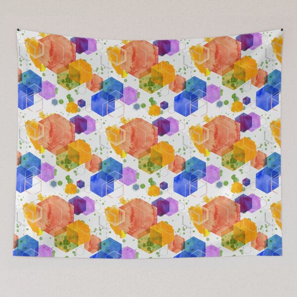 Item preview, Watercolour hexagonia designed and sold by Linziloop.