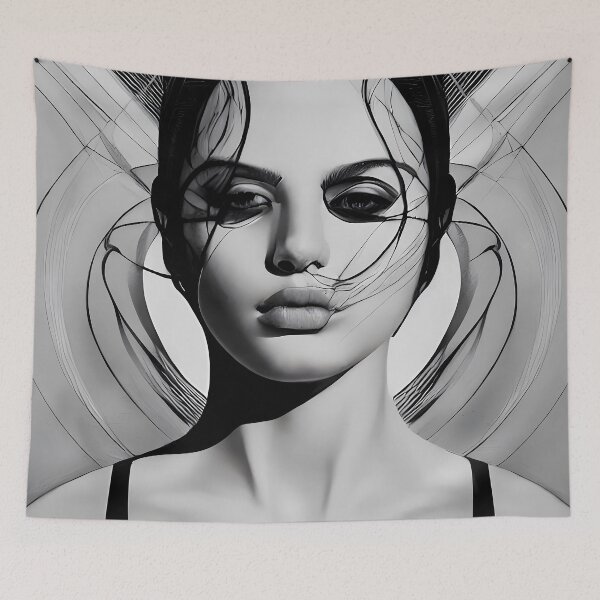 Artikelvorschau, Modern Abstract Art Deco Black and White AI Art entworfen und verkauft von stayrad.