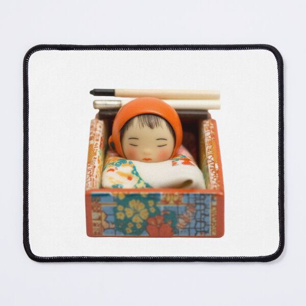 Item preview, Adorable Chibi Doll - Cozy In The Matchbox Crib designed and sold by TVBArchive.
