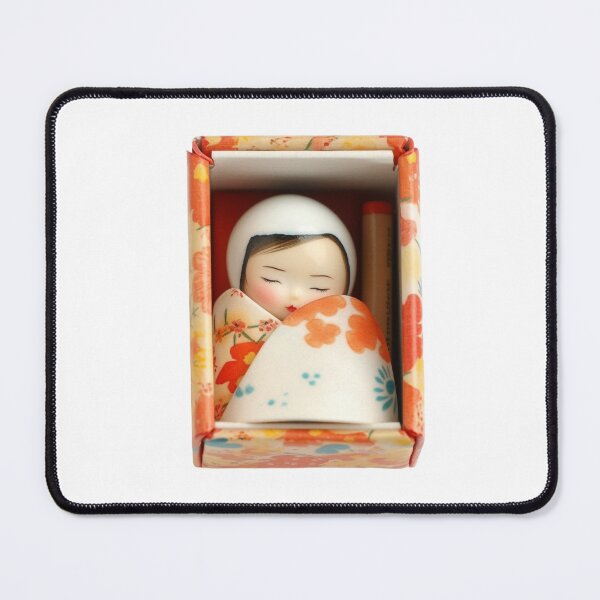 Item preview, Adorable Chibi Doll - Cozy In The Matchbox Crib designed and sold by TVBArchive.