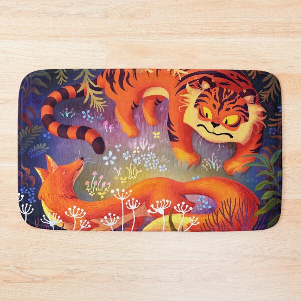 Item preview, Two Orange Hunters (Tiger and Fox Painting) designed and sold by Brittany Penn.