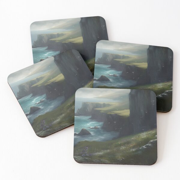 Item preview, Dramatic coastal cliffs overlooking a tumultuous sea designed and sold by synthetichoriz.