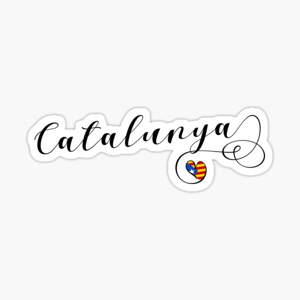 Corazón Cataluña, bandera de Estelada, independencia catalana Pegatina
