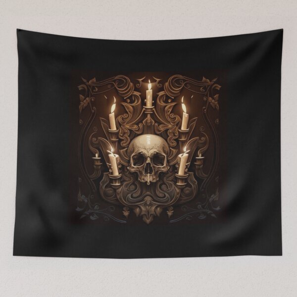 Item preview, Gothic candlestick with skull designed and sold by Nickyvb.