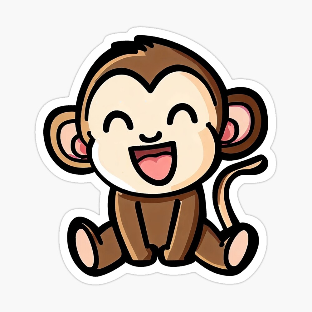 Cute kawaii monkey | Photographic Print