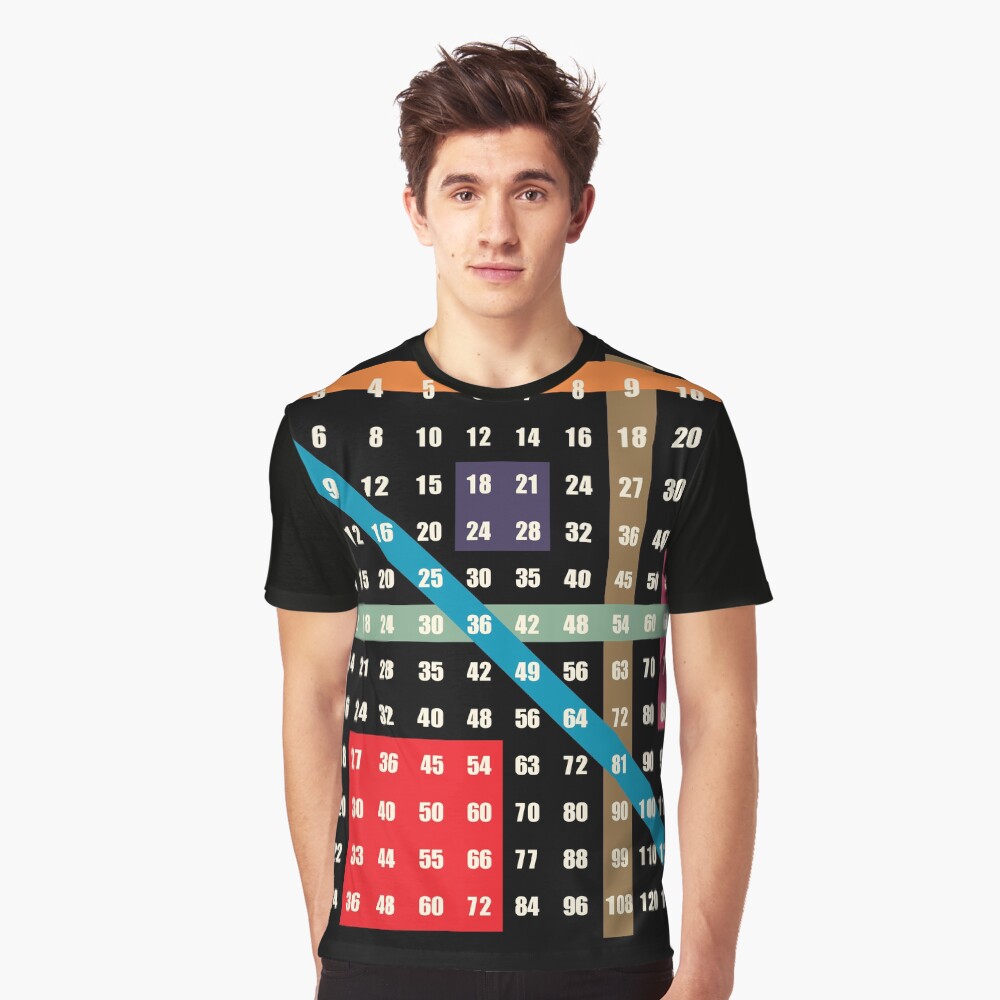 multiplication / times table on black Graphic T-Shirt