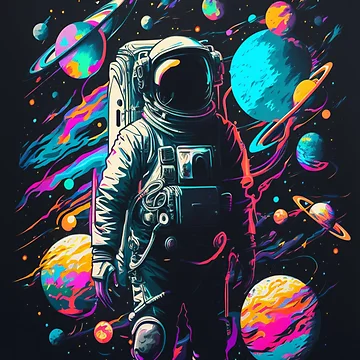 Aperçu de l'œuvre Retro Astronaut de Rays84