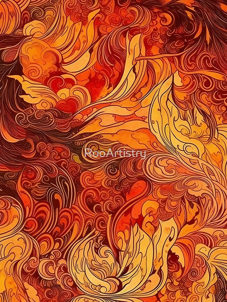Thumbnail 4 of 4, iPhone Case, Fire Element Pattern  designed and sold by RooArtistry.