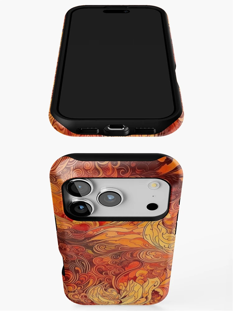 Thumbnail 3 of 4, iPhone Case, Fire Element Pattern  designed and sold by RooArtistry.