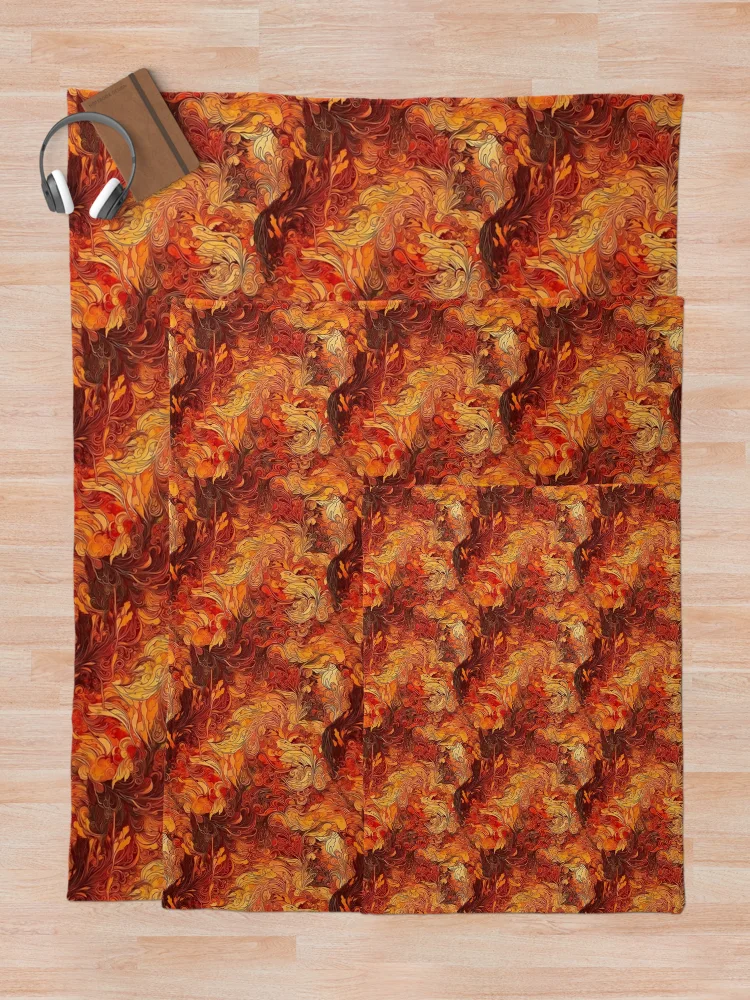 Thumbnail 5 of 6, Throw Blanket, Fire Element Pattern designed and sold by RooArtistry.