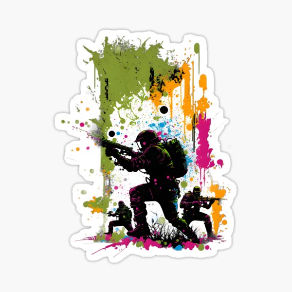 Vista previa del artículo con la obra «Paintball Player Art», diseñado y vendido por EternalDelight1.