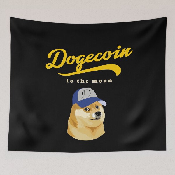 Item preview, Dogecoin Crypto to The Moon Shiba Inu Dog Wearing a Baseball Cap designed and sold by NFTDesignsBLV.