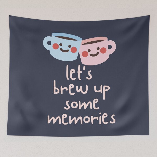 Item preview, Two Cute Coffee Cups Together - Let's Brew Up Some Memories designed and sold by TrippyHistory.