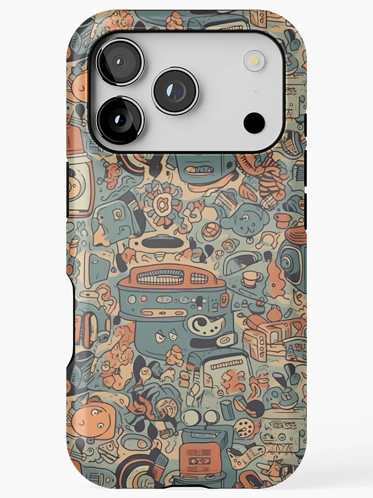 Thumbnail 1 of 4, iPhone Case, Cartoon Pattern designed and sold by InkVibe.
