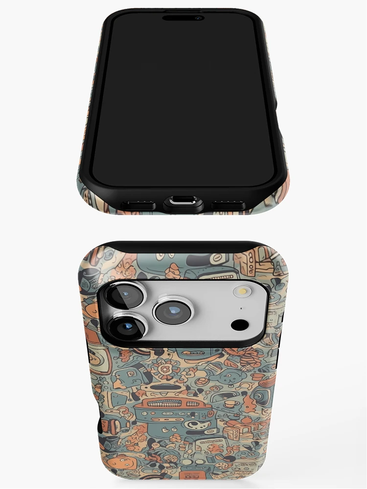 Thumbnail 3 of 4, iPhone Case, Cartoon Pattern designed and sold by InkVibe.