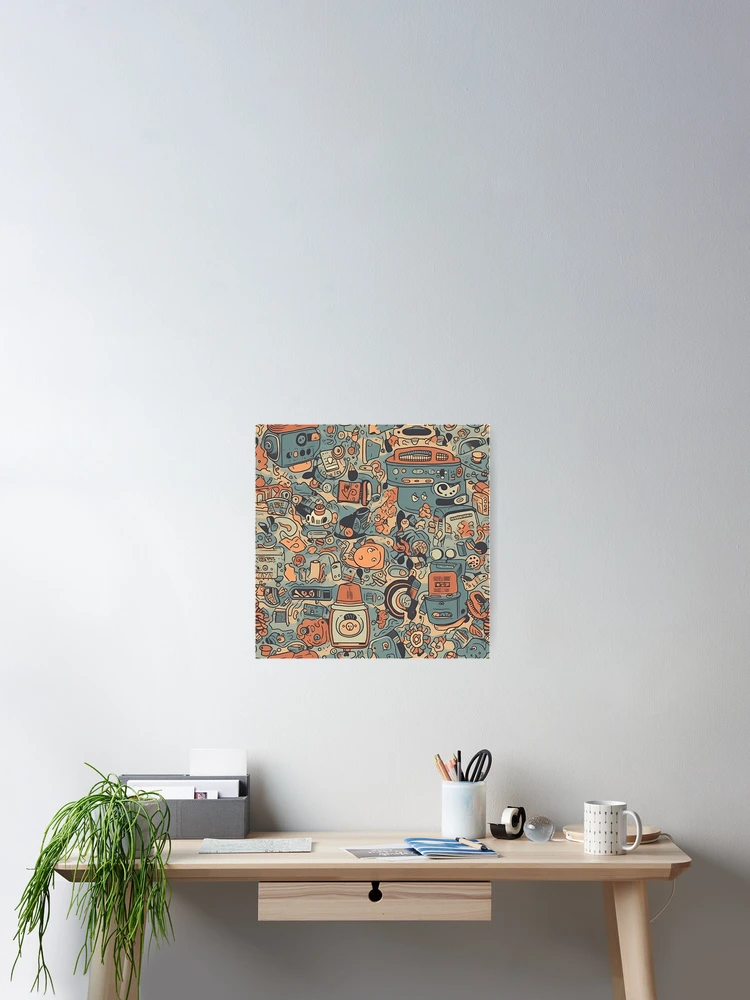 Thumbnail 2 of 3, Poster, Cartoon Pattern designed and sold by InkVibe.