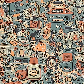 Artwork thumbnail, Cartoon Pattern by InkVibe