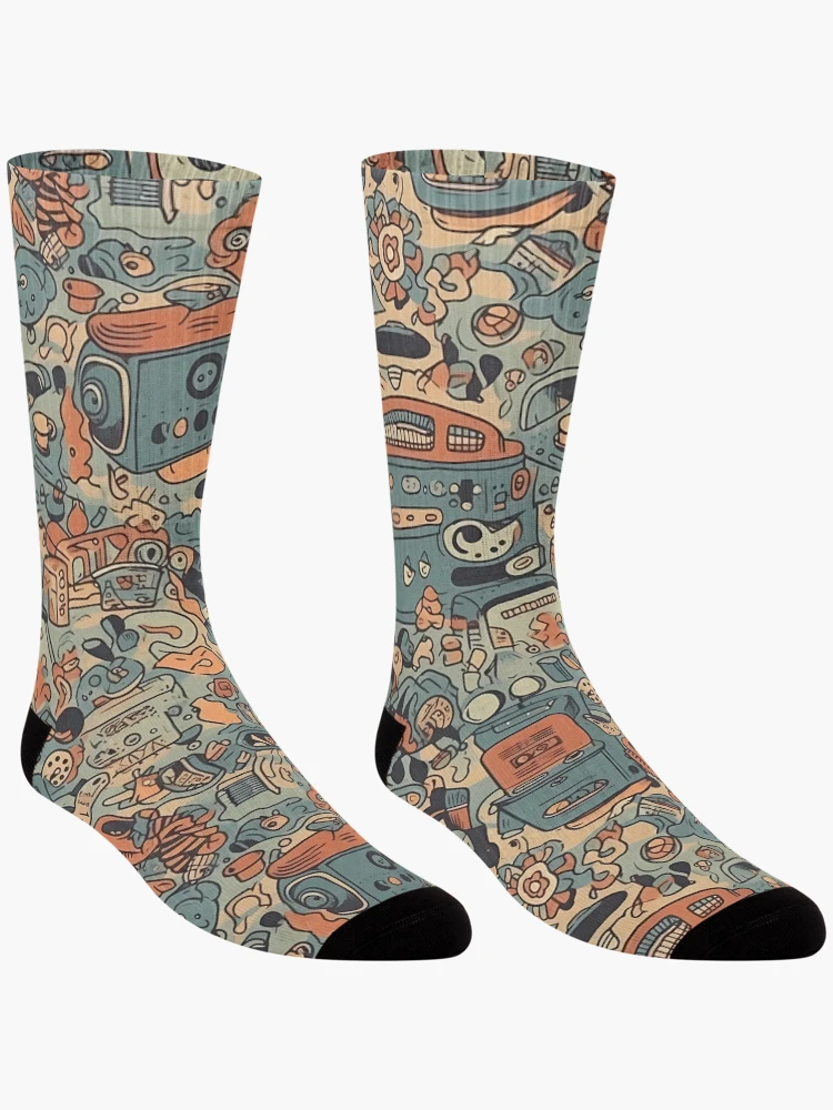 Thumbnail 3 of 5, Socks, Cartoon Pattern designed and sold by InkVibe.