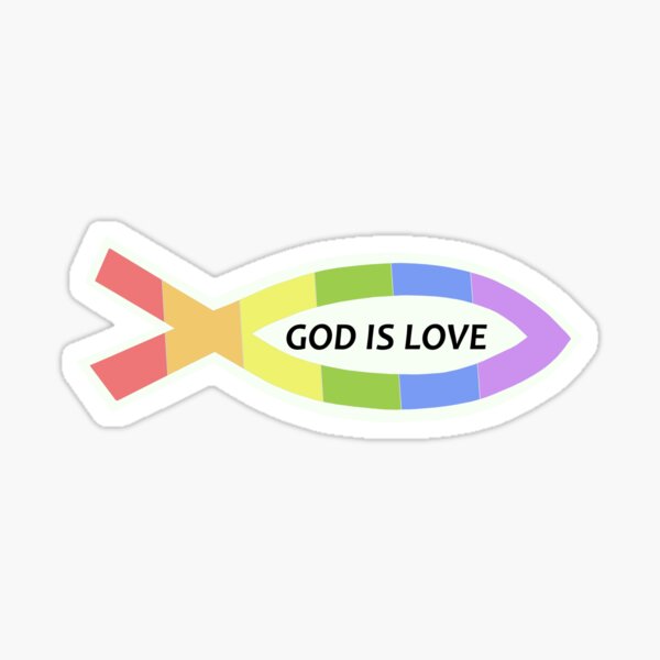 Item preview, Rainbow Christian Fish - God is Love designed and sold by BackgroundPixel.