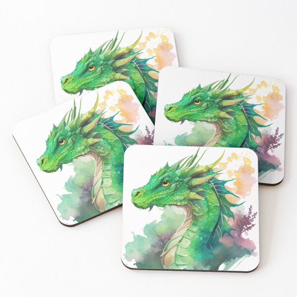 Item preview, Majestic Green Dragon Watercolor designed and sold by Art-by-Aelia.