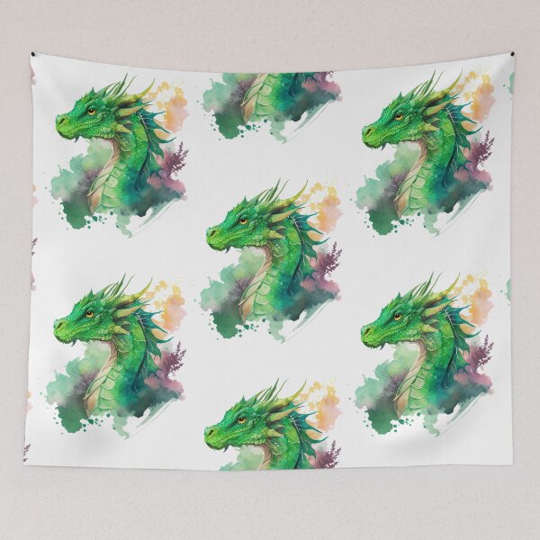Item preview, Majestic Green Dragon Watercolor designed and sold by Art-by-Aelia.