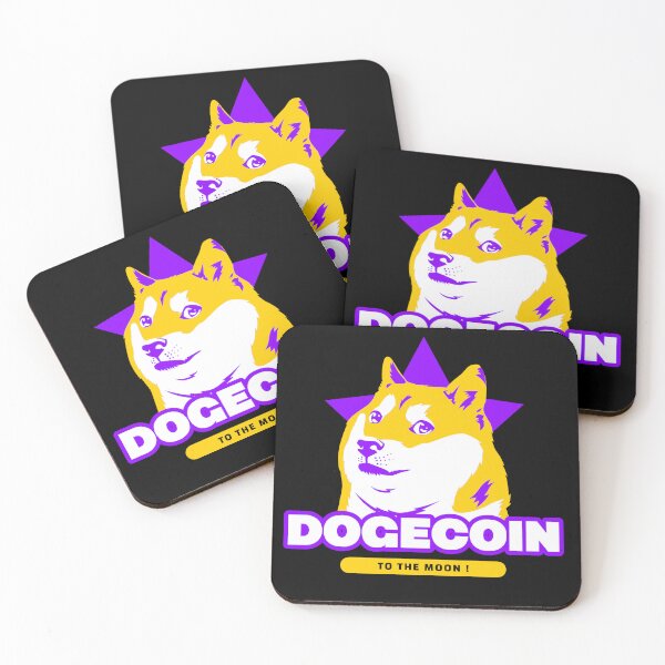 Item preview, Dogecoin To The Moon Purple stars Doge stickers designed and sold by NFTDesignsBLV.