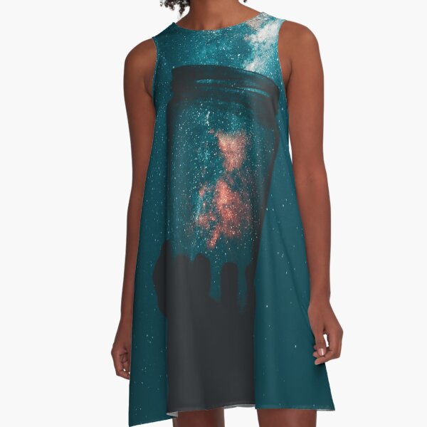 Northern Lights Dress Aurora Borealis Night Sky / Galaxy / Celestial Cute  Dress for Women Casual Skater Dress Alternative Fashion 