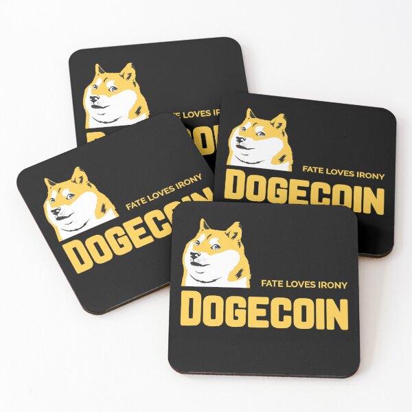 Item preview, Dogecoin to The Moon Fate Loves Irony Dogecoin stickers designed and sold by NFTDesignsBLV.