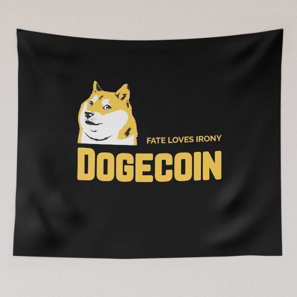 Item preview, Dogecoin to The Moon Fate Loves Irony Dogecoin stickers designed and sold by NFTDesignsBLV.