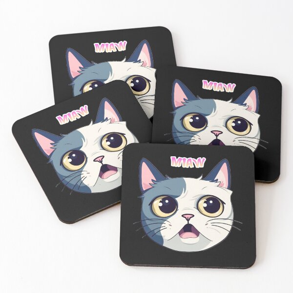 Item preview, Cat Miaw Tshirt Sticker | 4 designs available | designed and sold by Hazmat-AI7.